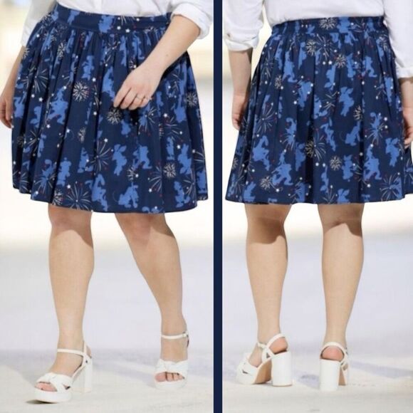 torrid Dresses & Skirts - Torrid x Disney Americana Mickey And Friends Blue Mini Poplin Skater Skirt 1 NWT